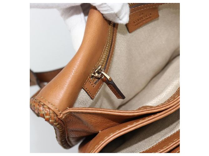 Borsa a Spalla GUCCI GG Canvas Beige Oro 257024 Auth ka4943V D'oro - vista 22