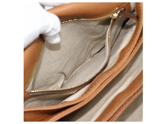 Borsa a Spalla GUCCI GG Canvas Beige Oro 257024 Auth ka4943V D'oro - vista 23