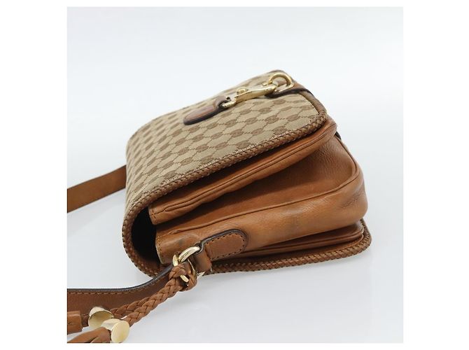 Borsa a Spalla GUCCI GG Canvas Beige Oro 257024 Auth ka4943V D'oro - vista 4