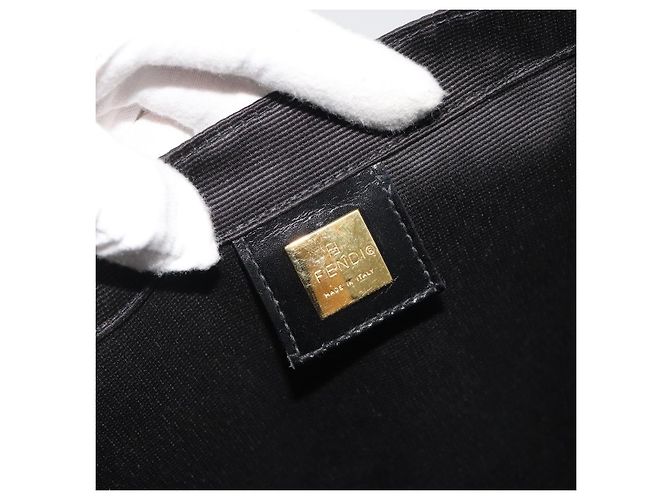 Borsa FENDI in tela nera e oro Auth 188494A Nero D'oro - vista 14