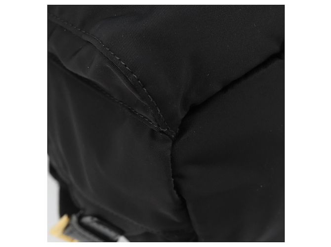 Zaino PRADA Nylon Nero Oro Auth yk20532SAV D'oro - vista 13