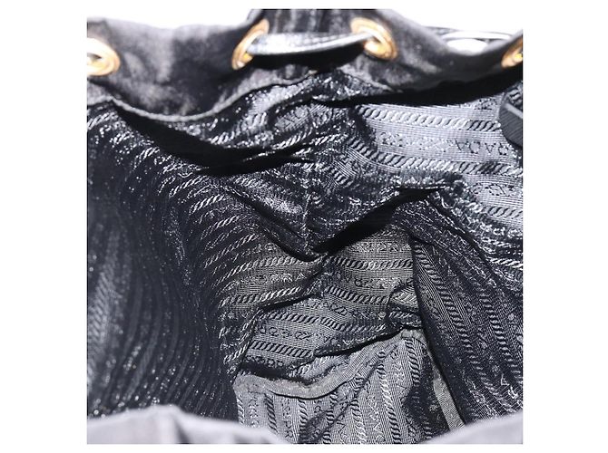 Zaino PRADA Nylon Nero Oro Auth yk20532SAV D'oro - vista 25