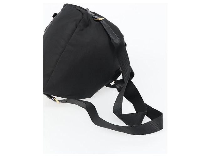 Zaino PRADA Nylon Nero Oro Auth yk20532SAV D'oro - vista 9