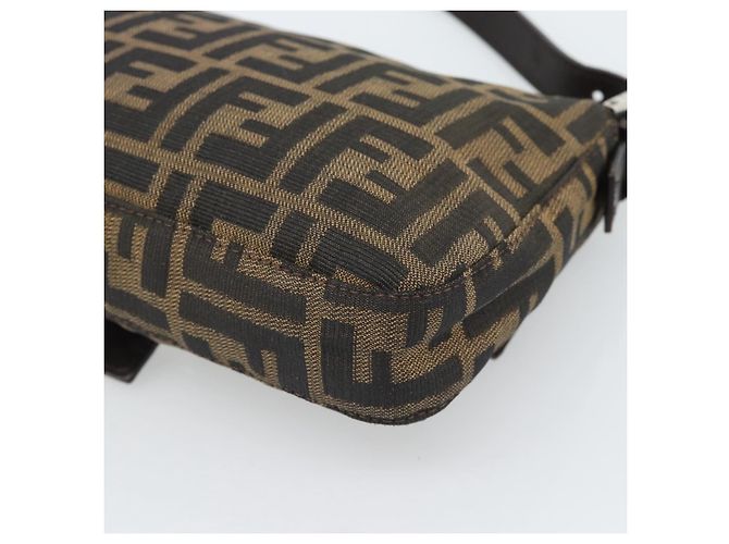 FENDI Zucca Canvas Mamma Baguette Shoulder Bag Black Brown Auth 187283V Marrone Nero - vue 12