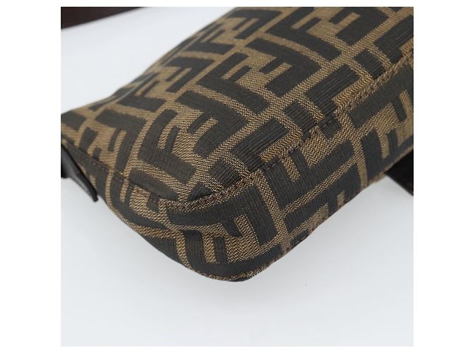 FENDI Zucca Canvas Mamma Baguette Shoulder Bag Black Brown Auth 187283V Marrone Nero - vue 13