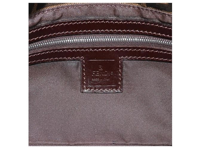 FENDI Zucca Canvas Mamma Baguette Shoulder Bag Black Brown Auth 187283V Marrone Nero - vue 15