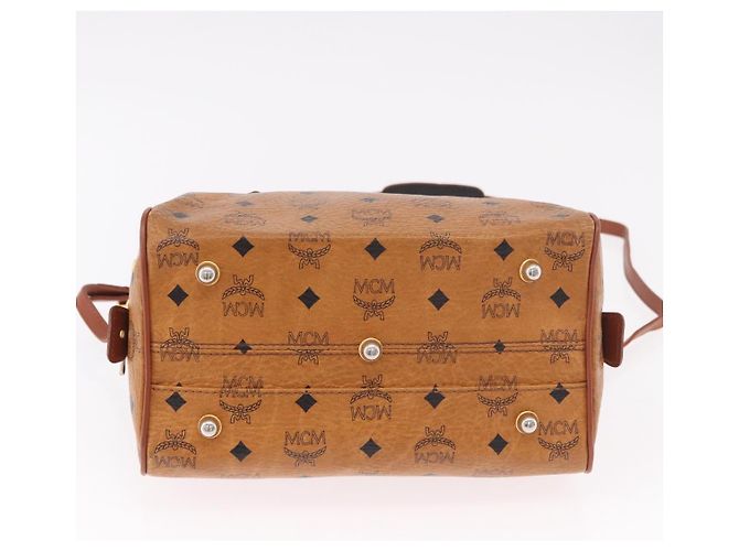 Borsa MCM Vicetos Logogram PVC Pelle 2way Marrone Oro Auth ka4912 D'oro - vista 11