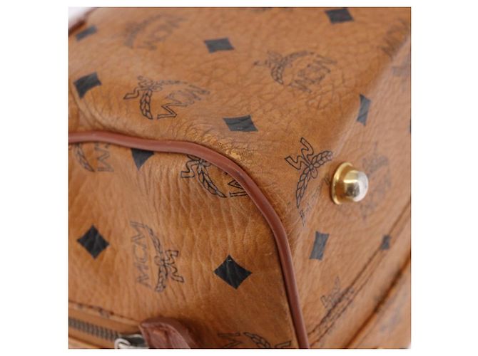 Borsa MCM Vicetos Logogram PVC Pelle 2way Marrone Oro Auth ka4912 D'oro - vista 12