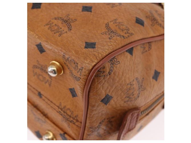 Borsa MCM Vicetos Logogram PVC Pelle 2way Marrone Oro Auth ka4912 D'oro - vista 13