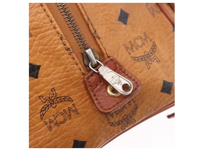 Borsa MCM Vicetos Logogram PVC Pelle 2way Marrone Oro Auth ka4912 D'oro - vista 16