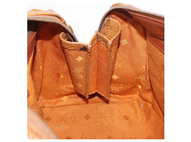 Borsa MCM Vicetos Logogram PVC Pelle 2way Marrone Oro Auth ka4912 D'oro - vista 20