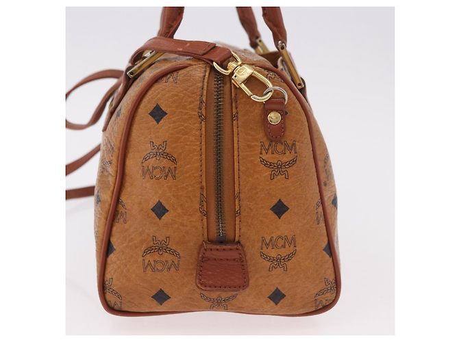 Borsa MCM Vicetos Logogram PVC Pelle 2way Marrone Oro Auth ka4912 D'oro - vista 4