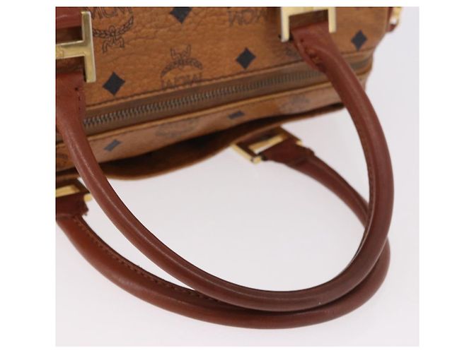 Borsa MCM Vicetos Logogram PVC Pelle 2way Marrone Oro Auth ka4912 D'oro - vista 7