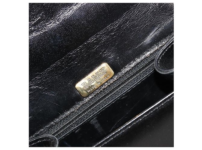 Borsa BALLY in Pelle 2way Nera Oro Auth 187434A Nero D'oro - vista 19