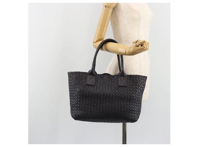 BOTTEGA VENETA INTRECCIATO Cabas PM Borsa in pelle Viola Oro Auth yk20527SAV - vista 21