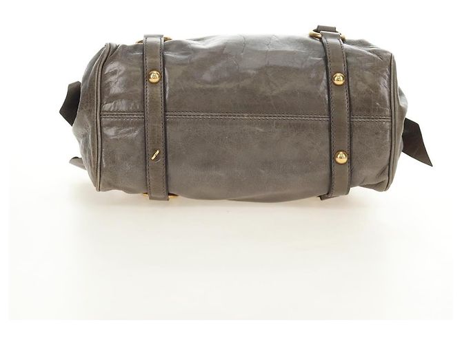 Borsa Miu Miu in pelle 2way Grigio Oro Auth 186440SAM Marrone D'oro - vista 11
