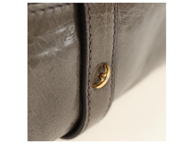 Borsa Miu Miu in pelle 2way Grigio Oro Auth 186440SAM Marrone D'oro - vista 12