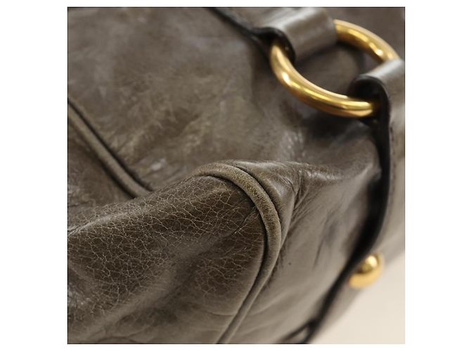 Borsa Miu Miu in pelle 2way Grigio Oro Auth 186440SAM Marrone D'oro - vista 13