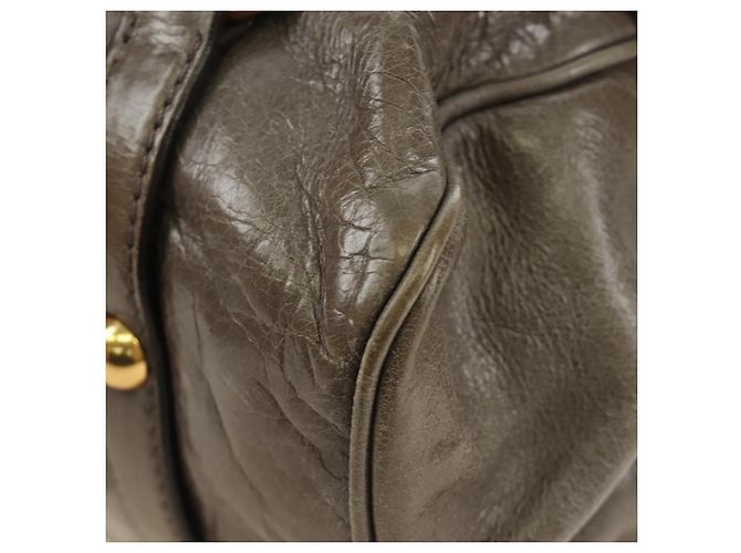 Borsa Miu Miu in pelle 2way Grigio Oro Auth 186440SAM Marrone D'oro - vista 14