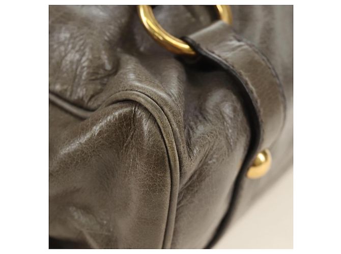 Borsa Miu Miu in pelle 2way Grigio Oro Auth 186440SAM Marrone D'oro - vista 15