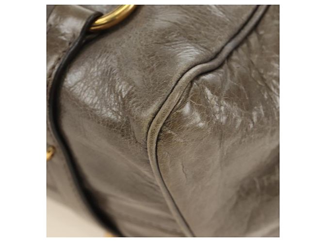 Borsa Miu Miu in pelle 2way Grigio Oro Auth 186440SAM Marrone D'oro - vista 16