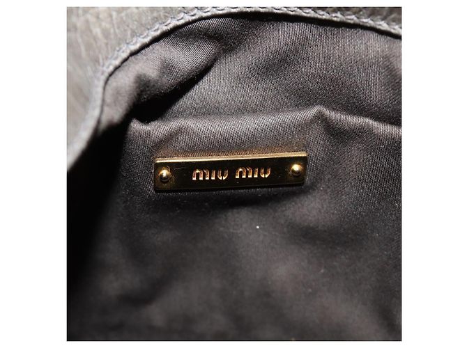 Borsa Miu Miu in pelle 2way Grigio Oro Auth 186440SAM Marrone D'oro - vista 20