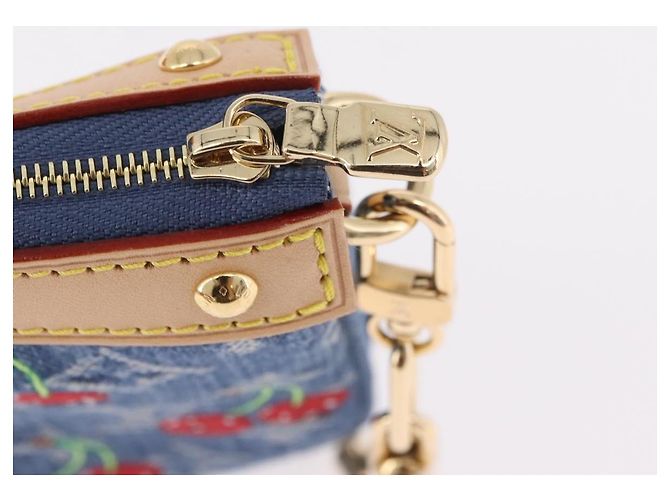 LOUIS VUITTON Monogram Denim Cherry Pochette Accessoires M13994 LV Auth 187483SM Azul Monograma - vista 10