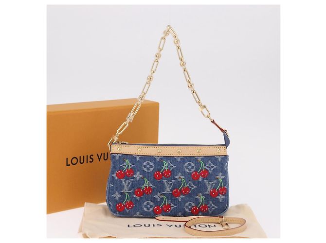 LOUIS VUITTON Monogram Denim Cherry Pochette Accessoires M13994 LV Auth 187483SM Azul Monograma - vista 12