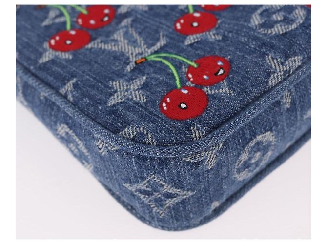 LOUIS VUITTON Monogram Denim Cherry Pochette Accessoires M13994 LV Auth 187483SM Azul Monograma - vista 16