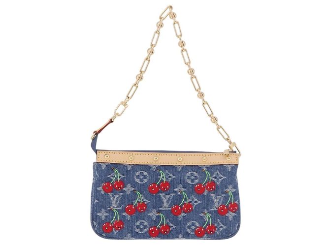 LOUIS VUITTON Monogram Denim Cherry Pochette Accessoires M13994 LV Auth 187483SM Azul Monograma - vista 2