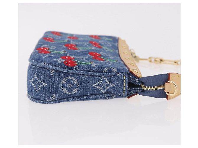 LOUIS VUITTON Monogram Denim Cherry Pochette Accessoires M13994 LV Auth 187483SM Azul Monograma - vista 3