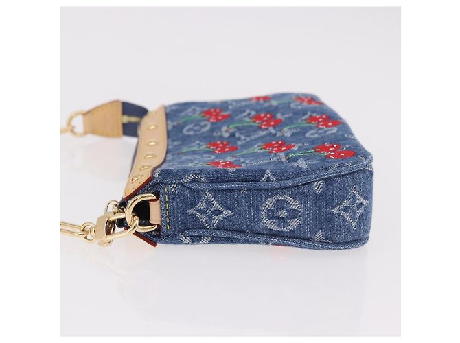 LOUIS VUITTON Monogram Denim Cherry Pochette Accessoires M13994 LV Auth 187483SM Azul Monograma - vista 4