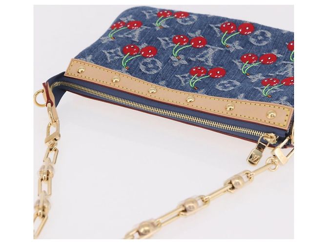 LOUIS VUITTON Monogram Denim Cherry Pochette Accessoires M13994 LV Auth 187483SM Azul Monograma - vista 6