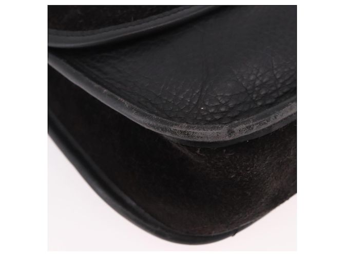 Borsa a tracolla Coach in scamosciato nero e oro Auth 185289 D'oro - vista 10