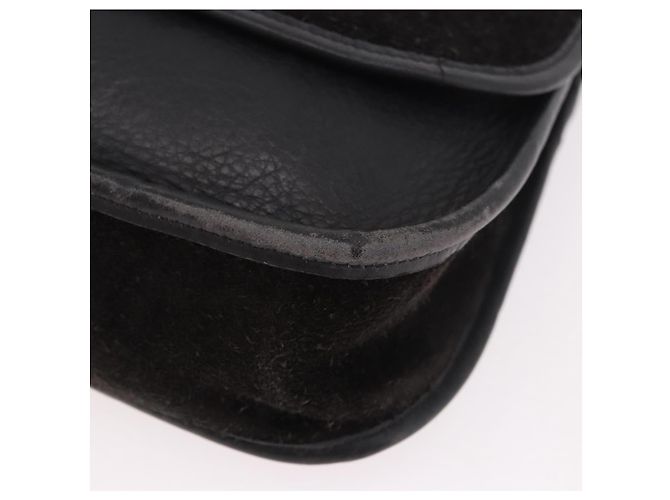 Borsa a tracolla Coach in scamosciato nero e oro Auth 185289 D'oro - vista 11