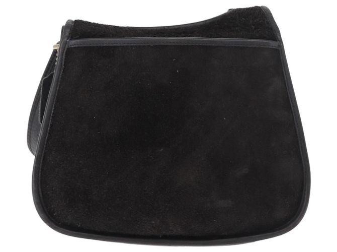 Borsa a tracolla Coach in scamosciato nero e oro Auth 185289 D'oro - vista 3