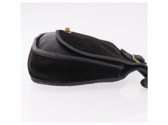 Borsa a tracolla Coach in scamosciato nero e oro Auth 185289 D'oro - vista 4
