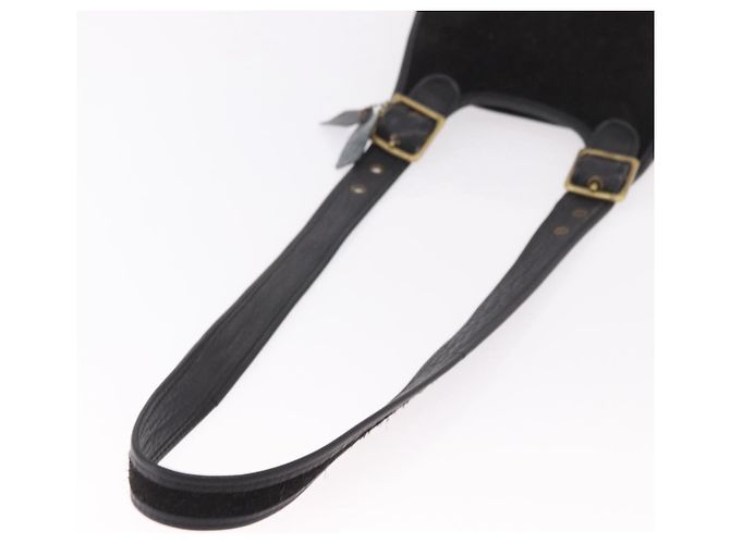 Borsa a tracolla Coach in scamosciato nero e oro Auth 185289 D'oro - vista 7
