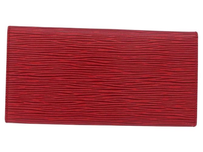 LOUIS VUITTON Epi Wallet 2 Set Red LV Auth 187468A Rosso - vista 3