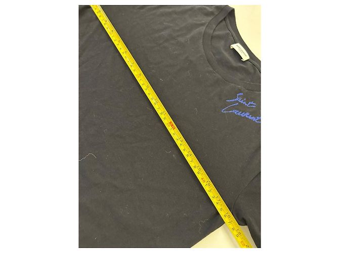 Camiseta Saint Laurent Logo Bordado - Negro - vista 3