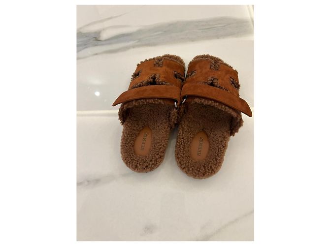 Hermès Chypre Sandali in scamosciato - Marrone - vista 2