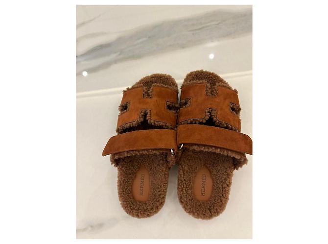 Hermès Chypre Sandali in scamosciato - Marrone - vista 3