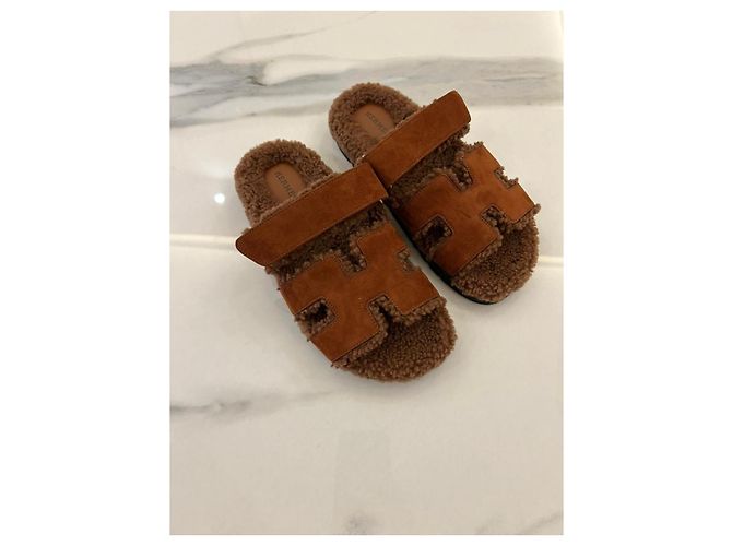 Hermès Chypre Sandali in scamosciato - Marrone - vista 4