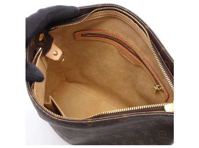 Borsa a Spalla Louis Vuitton Looping GM Marrone - vista 3