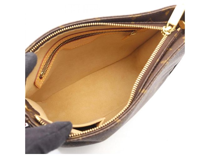 Borsa a Spalla Louis Vuitton Looping MM Marrone - vista 3