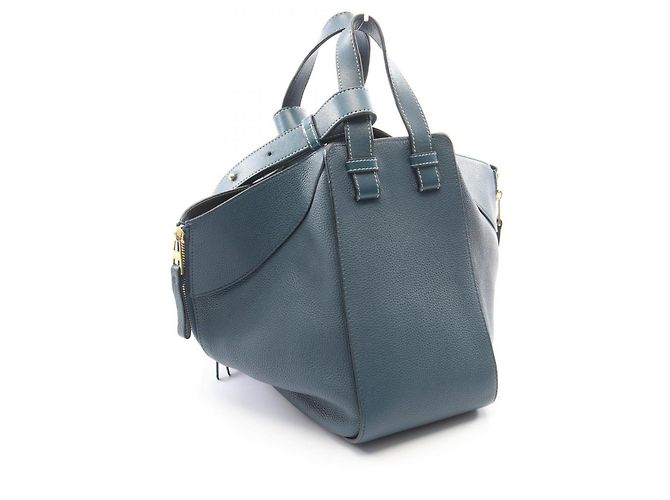 Borsa a mano Loewe Hammock Small 2-Way in pelle Blu - vista 2