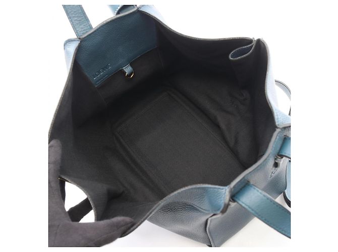Borsa a mano Loewe Hammock Small 2-Way in pelle Blu - vista 3