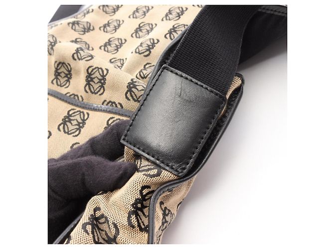Borsa a Spalla Loewe Anagram Nero Beige - vista 11