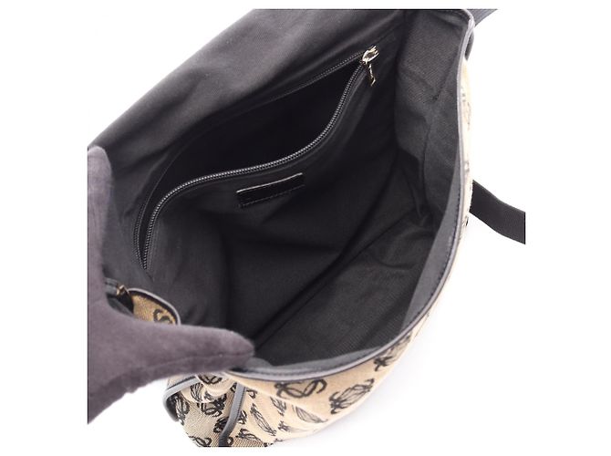 Borsa a Spalla Loewe Anagram Nero Beige - vista 3