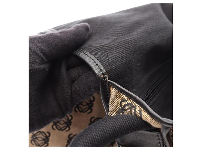 Borsa a Spalla Loewe Anagram Nero Beige - vista 6